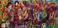 Shazly Khan, Feels like paradise! Reminiscing, 24 x 48 Inch, Acrylic on Canva, Figurative Painting, AC-SZK-058